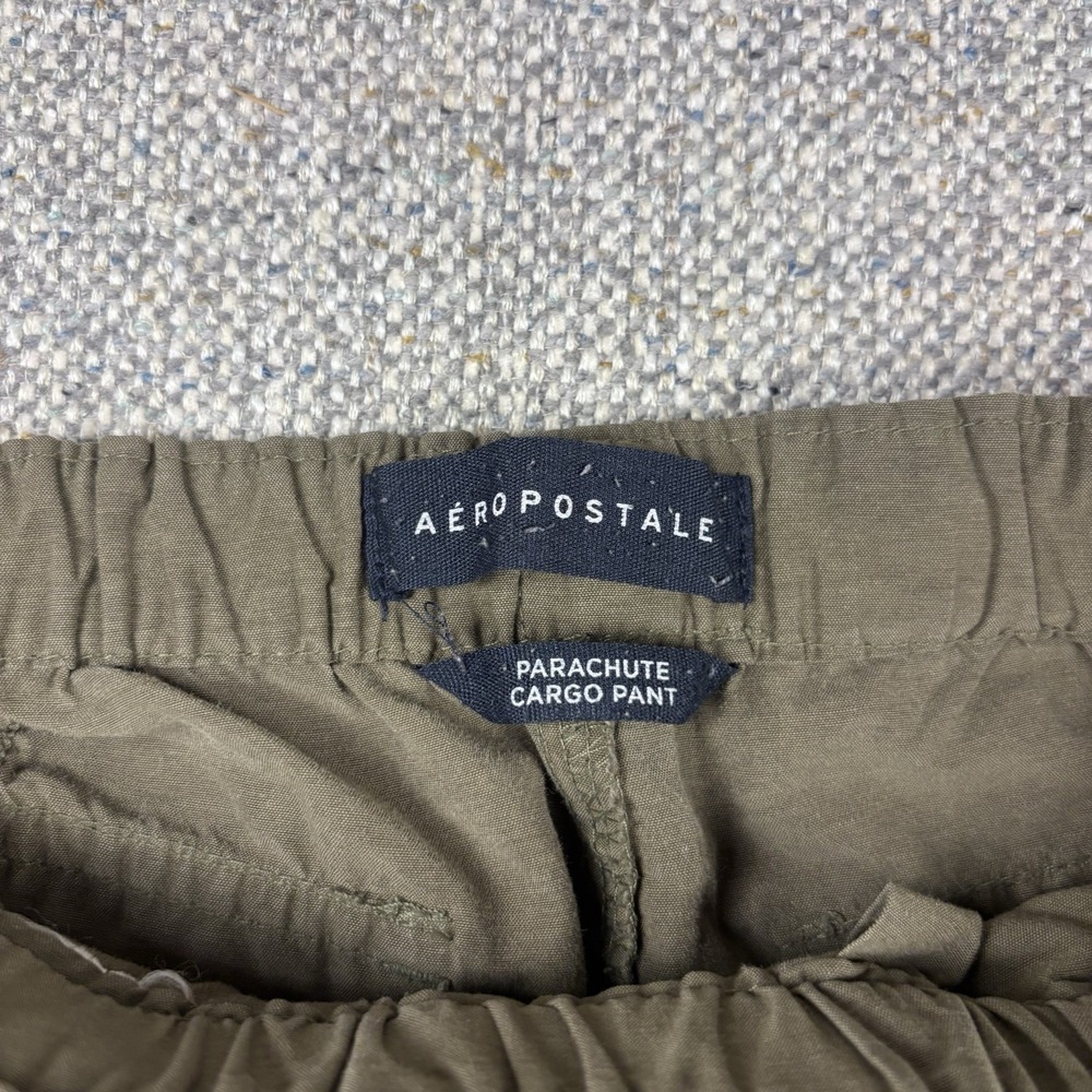 Aeropostale Parachute Cargo Pants Women's XS Green Nylon Blend Baggy Grunge Y2K - Picture 2 of 7